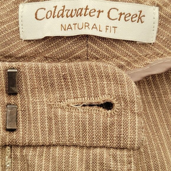 100% Linen Wide Leg Coldwater Creek Natural Fit Pants Neutral New Size 18 - Picture 5 of 13
